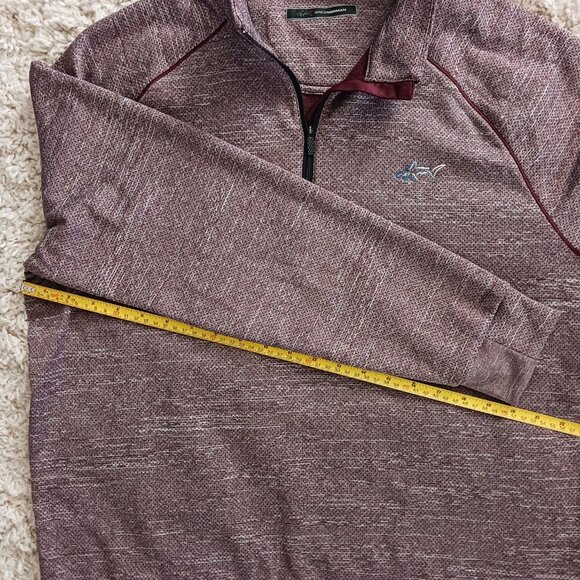 Greg Norman Mens Sweater Size Large Burgandy 1/4 Zip Pullover Preppy Golf Sports - Picture 10 of 10